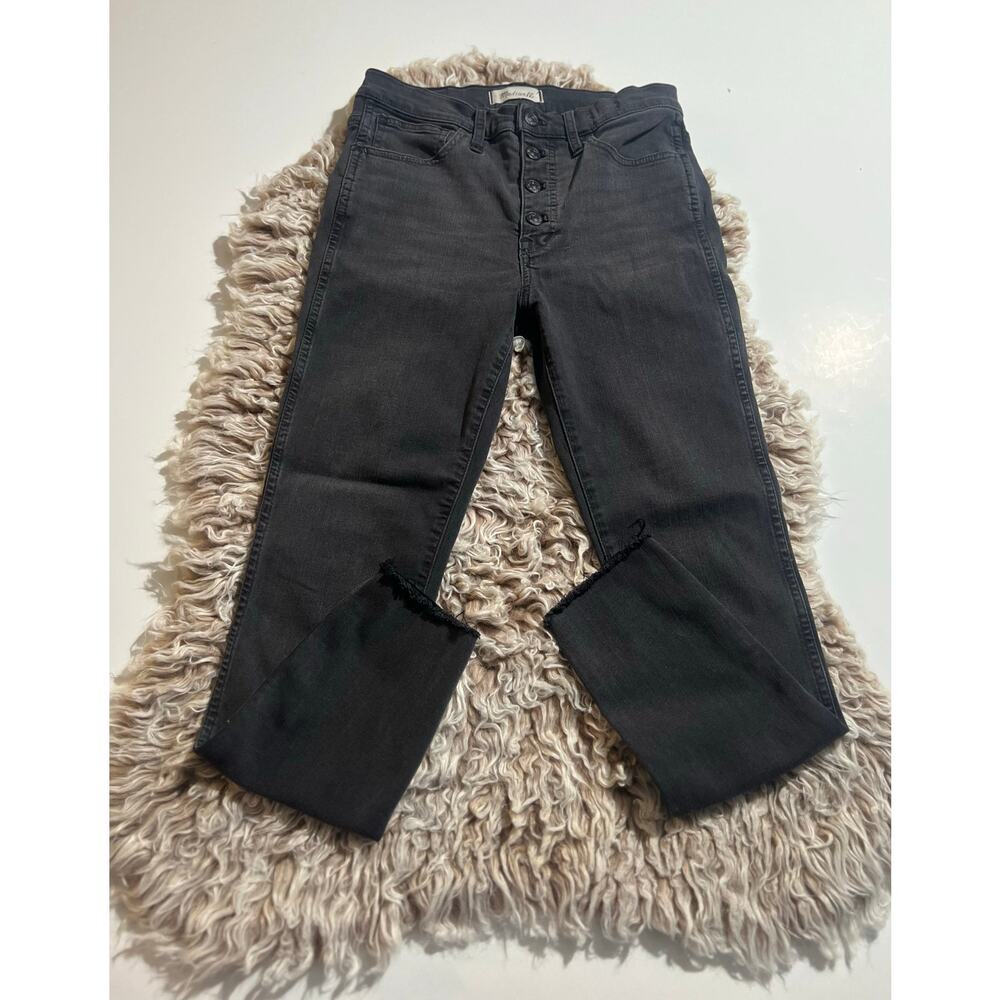 Madewell women’s 10” high rise butterfly zipper black skinny jeans